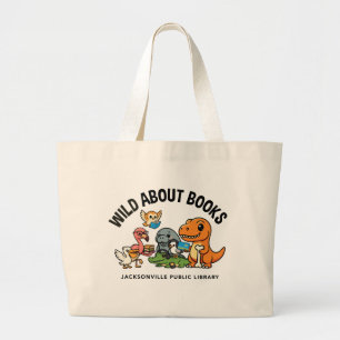 Bolso De Tela Gigante Salvaje Sobre Libros Grande