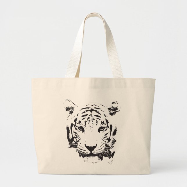 Bolso De Tela Gigante Salvar la extinción del tigre es para siempre (Frente)