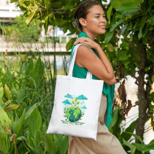 Bolso De Tela Gigante "Salvemos al mundo" y salve a la naturaleza