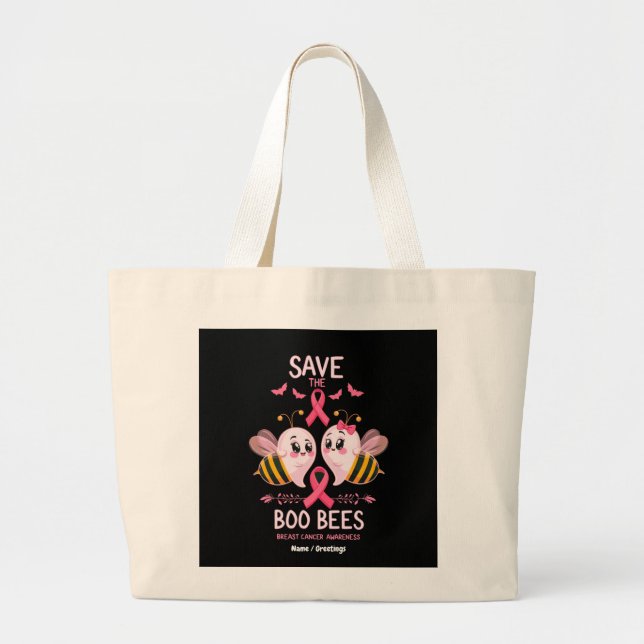 Bolso De Tela Gigante Salven A Las Abejas De Boo Halloween (Frente)