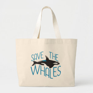 Bolso De Tela Gigante Salven a las ballenas