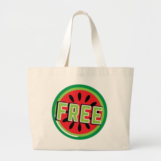 Bolso De Tela Gigante sandía de Palestina libre (Frente)
