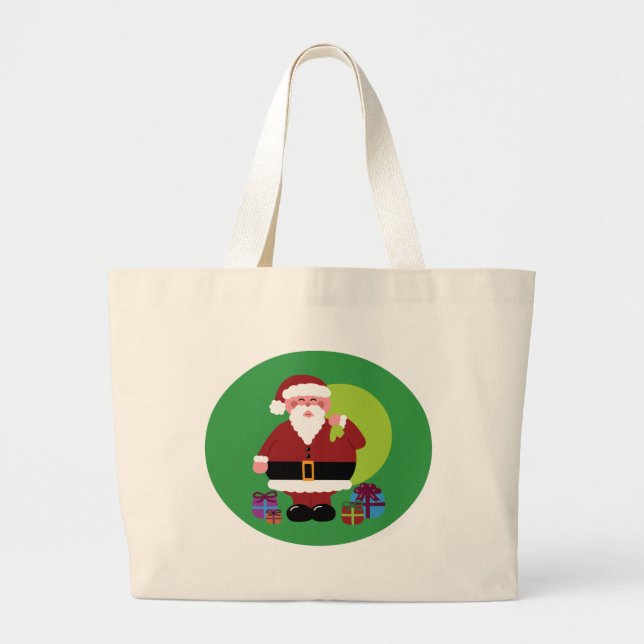 Bolso De Tela Gigante Santa Claus con regalos (Frente)