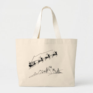 Bolso De Tela Gigante Santa Claus, Sleigh y el Totebag reno