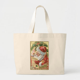 Bolso De Tela Gigante Santa con lista