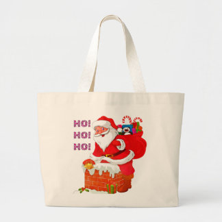 Bolso De Tela Gigante SANTA CON NAVIDAD PRESENTE, HO! ¡Oh! ¡Oh!