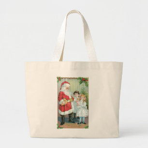 Bolso De Tela Gigante Santa con niños
