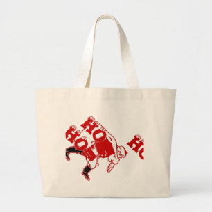 Bolso De Tela Gigante Santa Paseando en rojo y blanco Ho Ho Ho Ho Art Pr