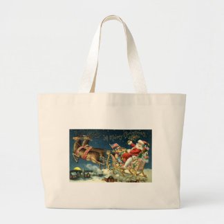 Bolso De Tela Gigante Santa y Sleigh