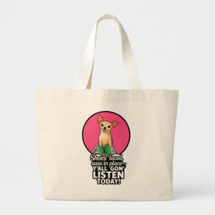 Bolso De Tela Gigante Sassy Pup con el Tote de las zapatillas - "Y'all G