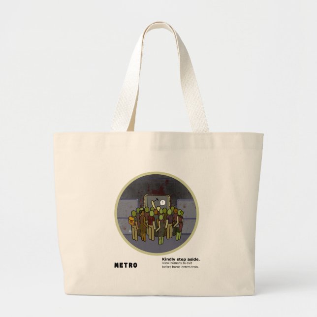 Bolso De Tela Gigante Sátira del subterráneo del metro del zombi del LA (Frente)