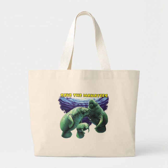 Bolso De Tela Gigante Save the Manatees (Frente)