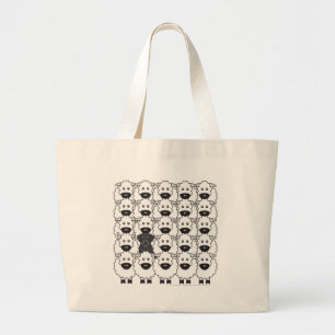 Bolso De Tela Gigante Schnauzer en las ovejas