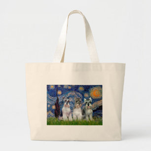 Bolso De Tela Gigante Schnauzers (tres) - Noche estrellada