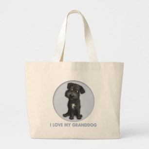 Bolso De Tela Gigante Schnoodle Granddog (negro)