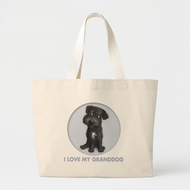 Bolso De Tela Gigante Schnoodle Granddog (negro) (Frente)