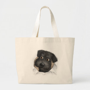 Bolso De Tela Gigante Schnoodle (negro) que revienta hacia fuera