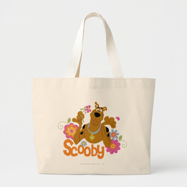 Bolso De Tela Gigante Scooby-Doo En Flores (Frente)