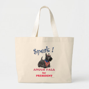 Bolso De Tela Gigante Scottie Angus habla para presidente