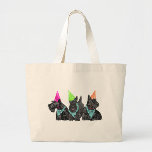 Bolso De Tela Gigante Scotties de celebración con sombreros de fiesta