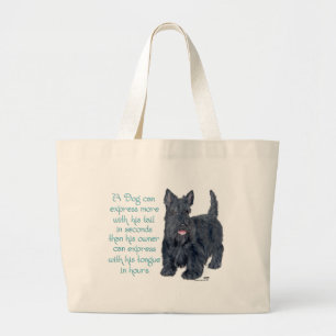 Bolso De Tela Gigante Scottish Terrier Ingenio y Sabiduría - Hablando