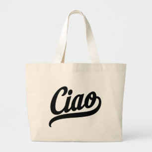 Bolso De Tela Gigante Script de Ciao (negro)