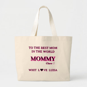 Bolso De Tela Gigante Script de mamá personalizada