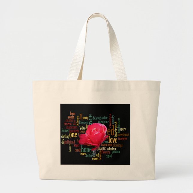Bolso De Tela Gigante Sé mi feliz San Valentín bajo el cielo azul (Frente)