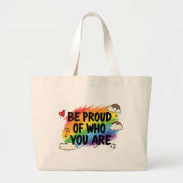 Bolso De Tela Gigante Sé Orgulloso de Quién Eres Cita Arcoíris LGBTQ+
