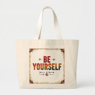 Bolso De Tela Gigante Sé tú mismo Tipografía del arcoiris vintage