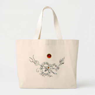 Bolso De Tela Gigante SEA DRAGON RUBY, rojo negro y blanco