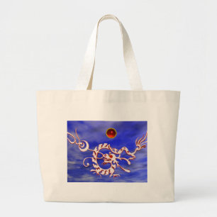 Bolso De Tela Gigante SEA DRAGON RUBY, rojo negro y blanco