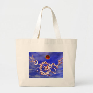 Bolso De Tela Gigante SEA DRAGON RUBY, rojo negro y blanco