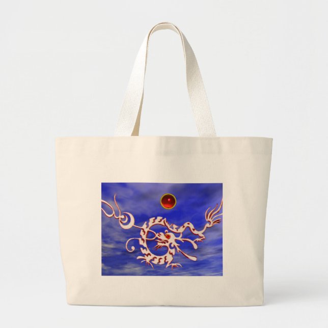 Bolso De Tela Gigante SEA DRAGON RUBY, rojo negro y blanco (Frente)