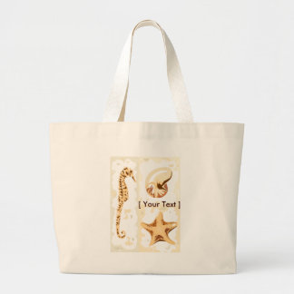Bolso De Tela Gigante Seahorse Seashells Vida Acuática Tote Bag