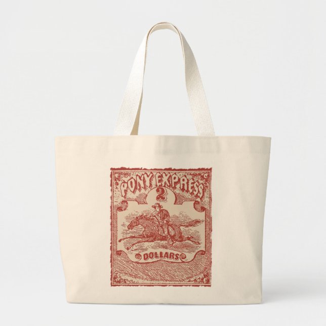 Bolso De Tela Gigante Sello de época Pony Express (Frente)