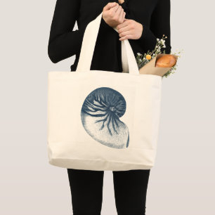 Bolso De Tela Gigante Sello de ojos de tiburón índigo