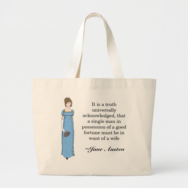 Bolso De Tela Gigante Señora de Jane Austen (Frente)