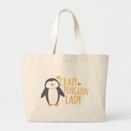 Bolso De Tela Gigante Señora loca del pingüino