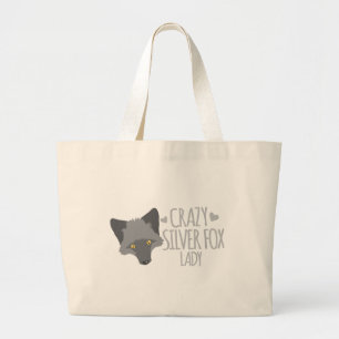 Bolso De Tela Gigante Señora loca del zorro plateado