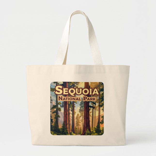 Bolso De Tela Gigante Sequoia National Park California Tree Retro (Frente)