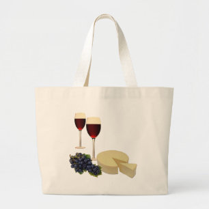 Bolso De Tela Gigante Serie del vino y del queso