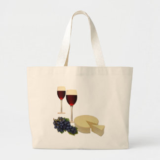 Bolso De Tela Gigante Serie del vino y del queso