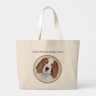Bolso De Tela Gigante Setter Irlandés Rojo y Blanco Pintura Arte Origina