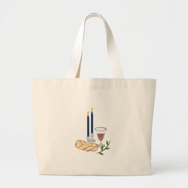 Bolso De Tela Gigante Shabbat (Frente)