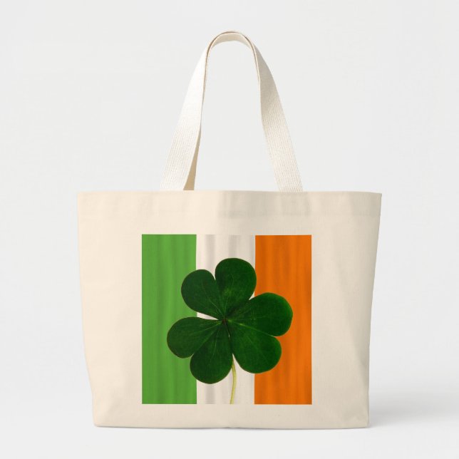 Bolso De Tela Gigante Shamrock Clover Irlandés St. Patrick (Frente)