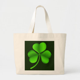 Bolso De Tela Gigante Shamrock verde en posición verde oscuro