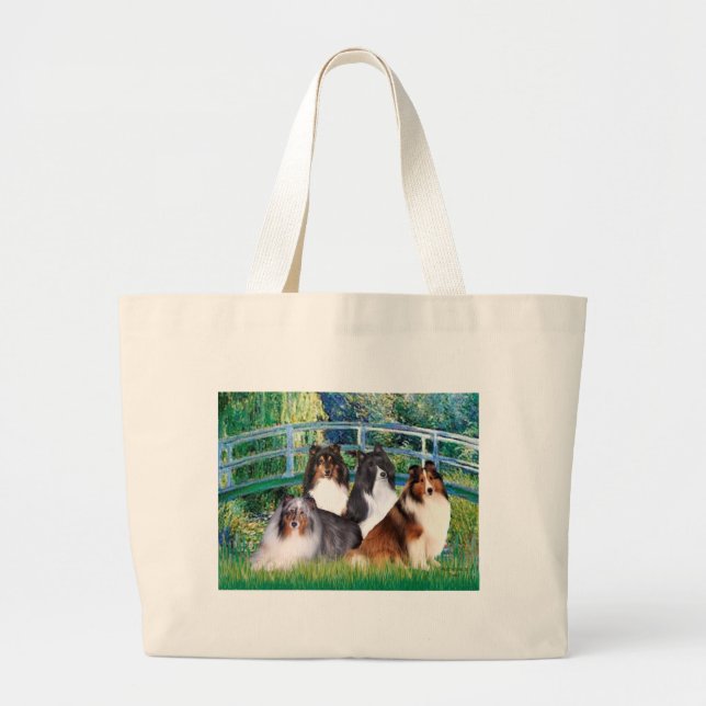 Bolso De Tela Gigante Shetland Sheepdog (cuatro) - Puente (Frente)