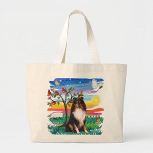 Bolso De Tela Gigante Shetland Sheepdog (tri)