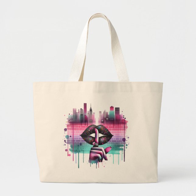 Bolso De Tela Gigante Shhh... La ciudad habla (Frente)